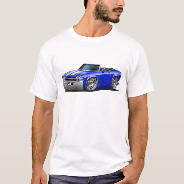 Chevelle blåvit cabriolet 1969 t shirt (Framsida)