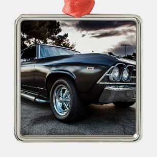 Chevelle fotografi 1969 julgransprydnad metall
