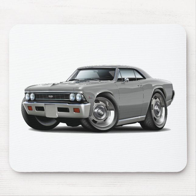 Chevelle grå färgbil 1966 musmatta (Framsidan)