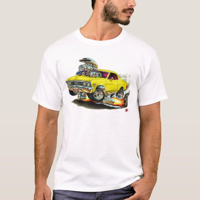 Chevelle gul bil 1967 t-shirt (Framsida)