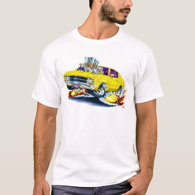 Chevelle gul bil 1971-72 t-shirt (Framsida)