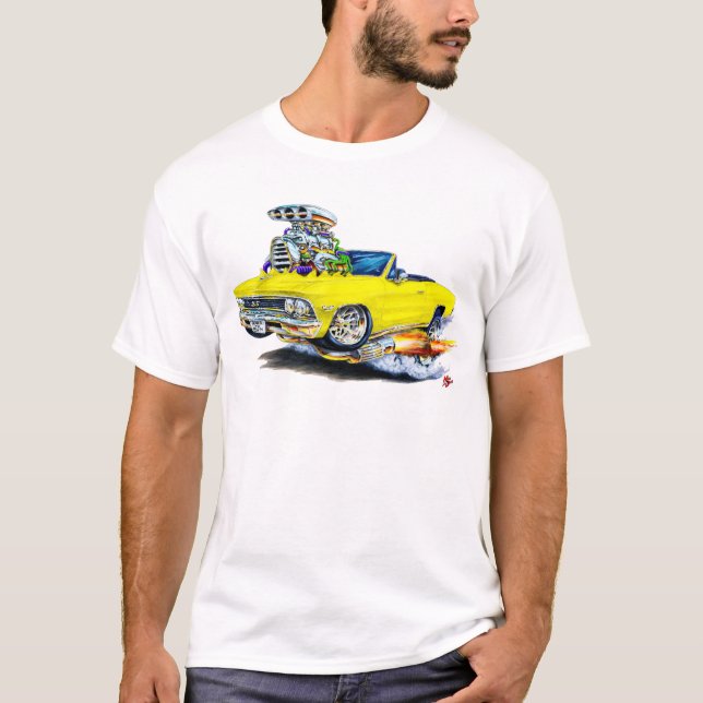 Chevelle gul cabriolet 1966 t shirt (Framsida)