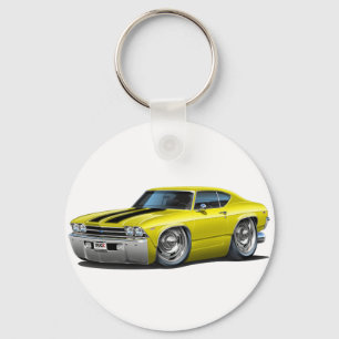 Chevelle Gult-Svart bil 1969 Nyckelring