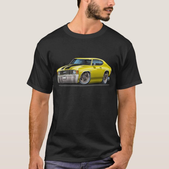 Chevelle Gult-Svart bil 1971-72 T-shirt (Framsida)