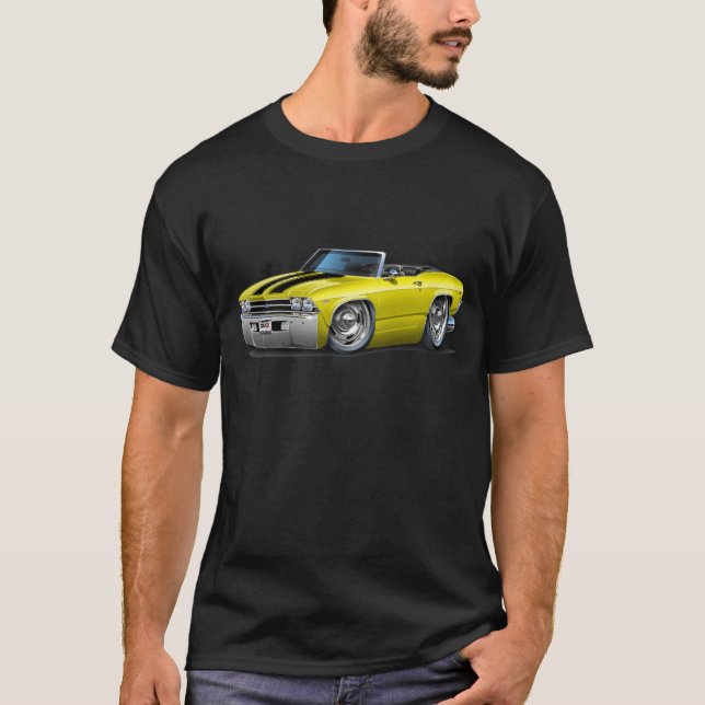 Chevelle Gult-Svart cabriolet 1969 T-shirt (Framsida)