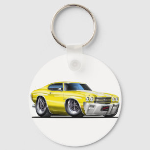 Chevelle Gult-Vit bil 1970 Nyckelring