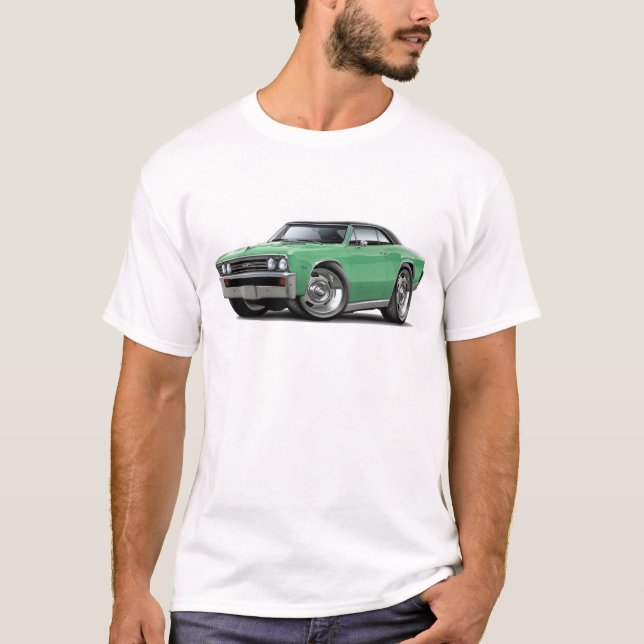 Chevelle Lt 1967 Göra grön Svärta Överträffa Tee (Framsida)