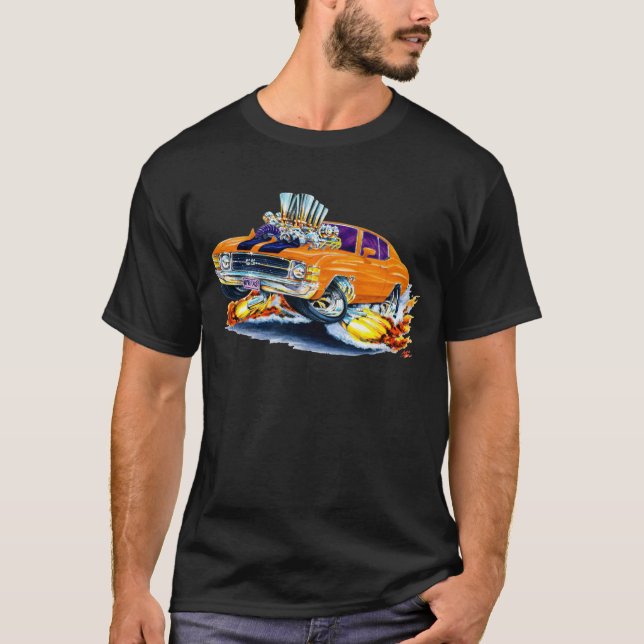Chevelle Orange-Svart bil 1971-72 Tee (Framsida)