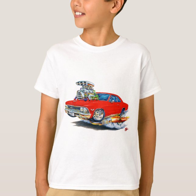 Chevelle röd bil 1966 t shirt (Framsida)