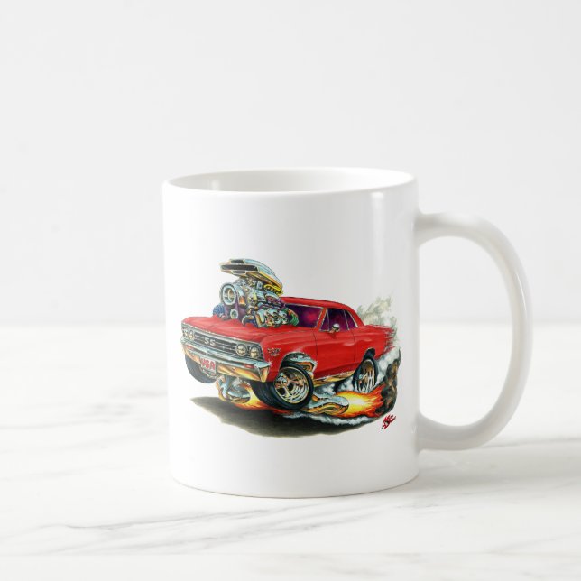Chevelle röd bil 1967 kaffemugg (Höger)