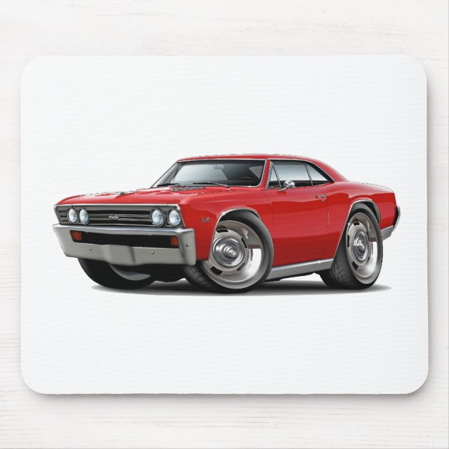 Chevelle röd bil 1967 musmatta (Framsidan)
