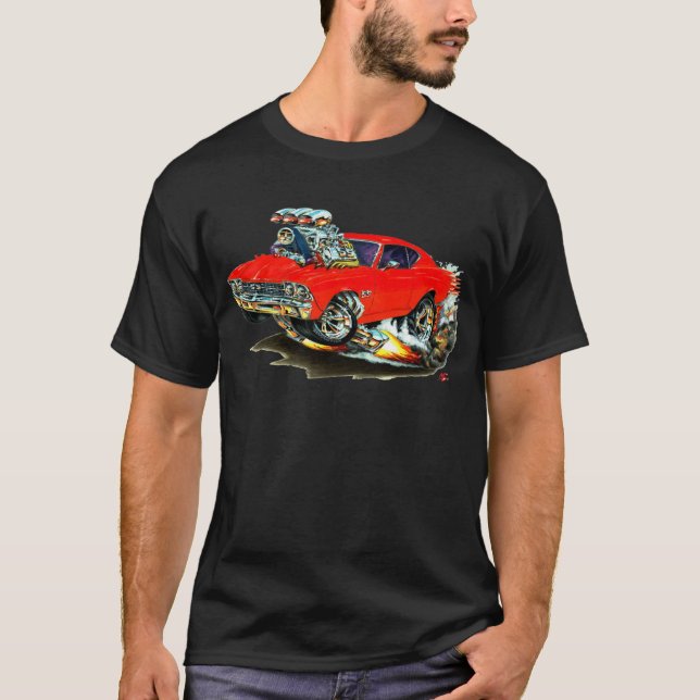 Chevelle röd bil 1968-69 tee shirt (Framsida)