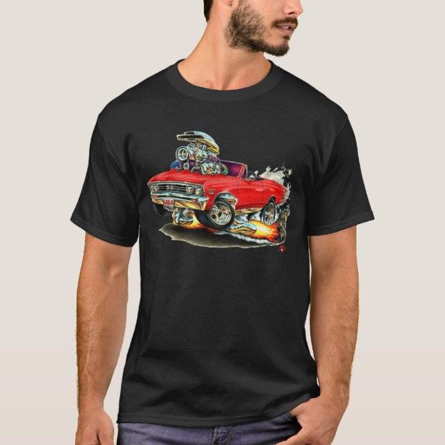 Chevelle röd cabriolet 1967 t-shirt (Framsida)