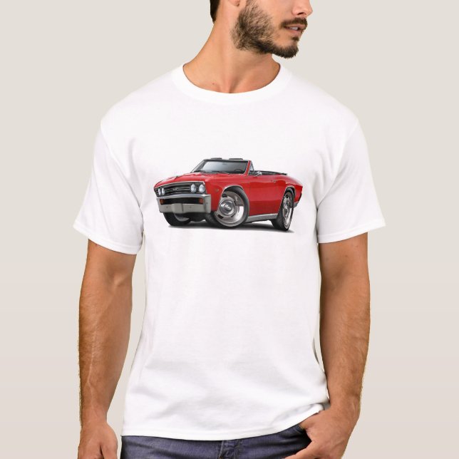 Chevelle röd cabriolet 1967 t-shirt (Framsida)