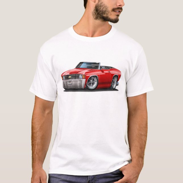 Chevelle röd cabriolet 1971-72 tee shirt (Framsida)