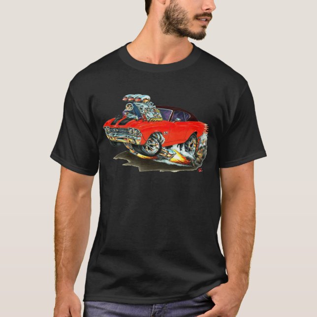 Chevelle Röd-Svart bästa bil 1968-69 Tee (Framsida)
