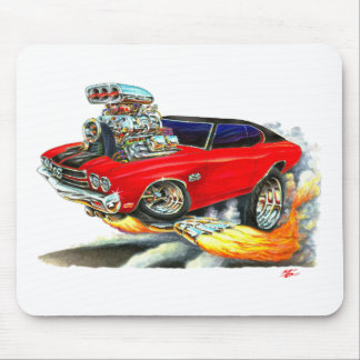 Chevelle Röd-Svart bästa bil 1970 Musmatta