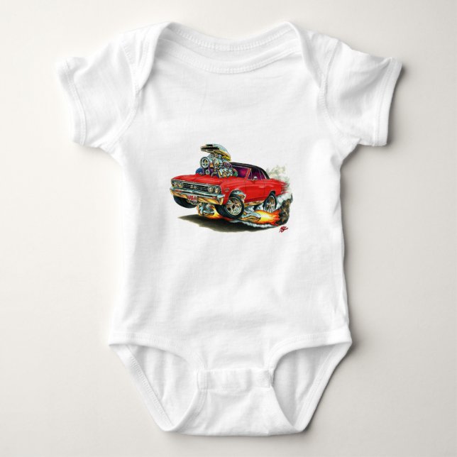 Chevelle Röd-Svart bil 1967 Tee Shirt (Framsida)
