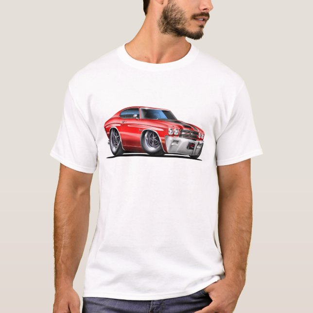 Chevelle Röd-Svart bil 1970 T-shirt (Framsida)
