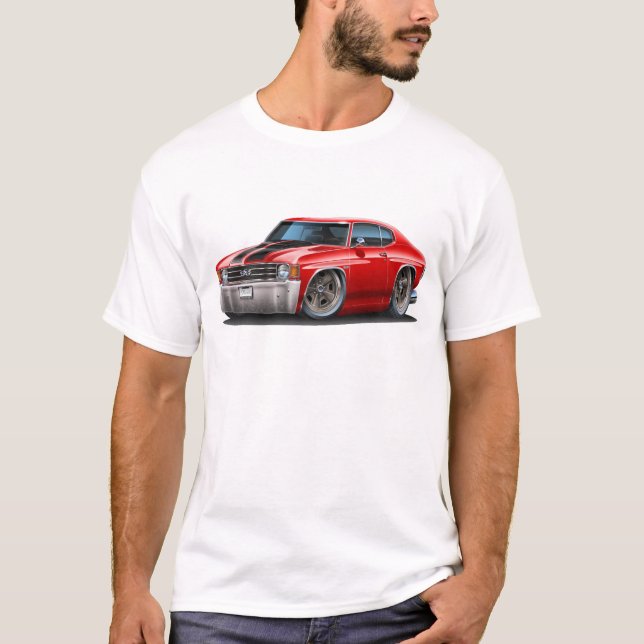 Chevelle Röd-Svart bil 1971-72 Tee (Framsida)