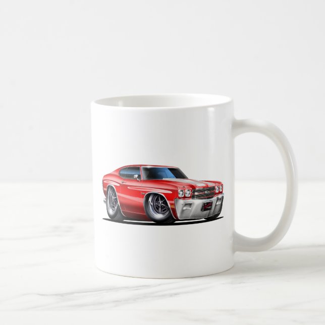 Chevelle Röd-Vit bil 1970 Kaffemugg (Höger)