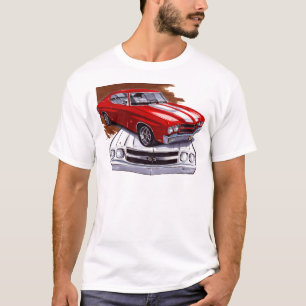 Chevelle Röd-Vit bil 1970 Tee Shirt
