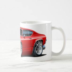 Chevelle röd vitbil 1968 kaffemugg