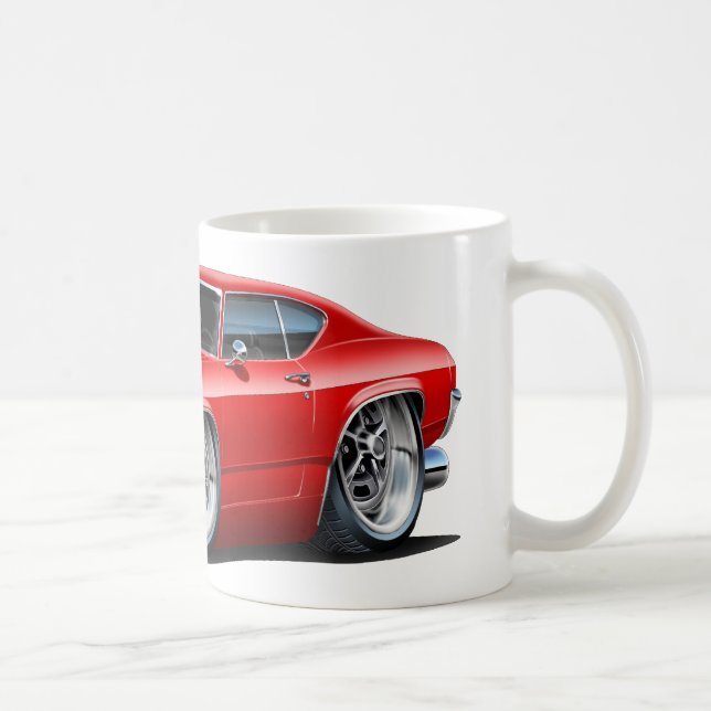 Chevelle röd vitbil 1968 kaffemugg (Höger)