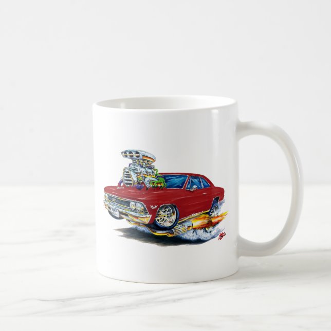Chevelle rödbrun bil 1966 kaffemugg (Höger)