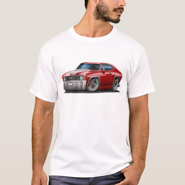 Chevelle Rödbrun-Vit bil 1971-72 Tee (Framsida)