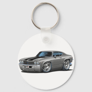 Chevelle Silver-Svart bil 1969 Nyckelring