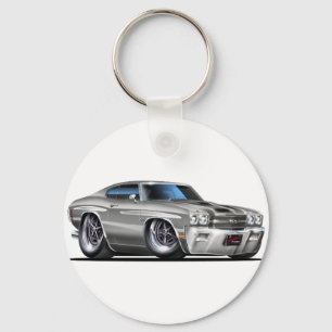 Chevelle Silver-Svart bil 1970 Nyckelring