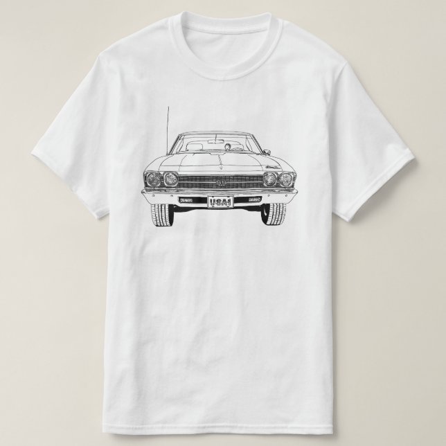 Chevelle SS 396 digitalt hand plockade 1969 T Shirt (Design framsida)