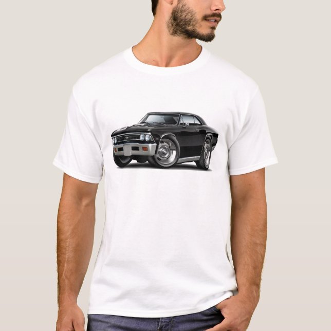 Chevelle svart bil 1966 tee shirt (Framsida)