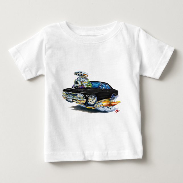 Chevelle svart bil 1966 tee shirt (Framsida)