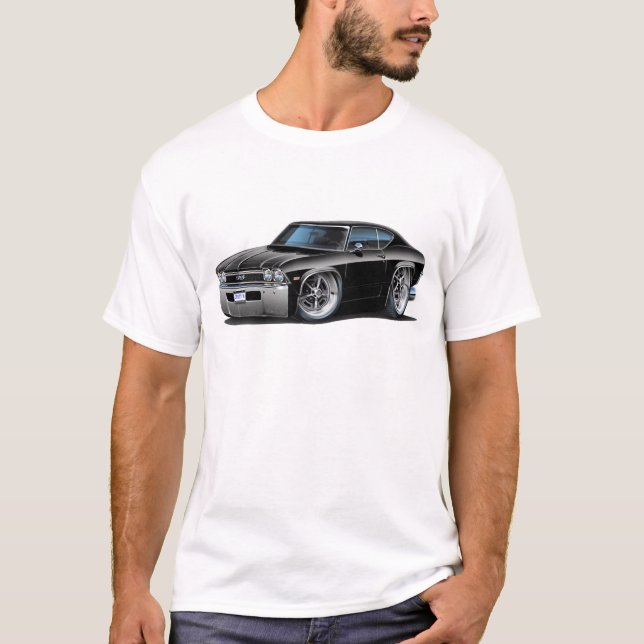 Chevelle svart bil 1968 tee shirt (Framsida)