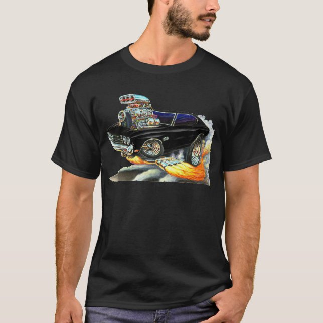 Chevelle svart bil 1970 tee shirt (Framsida)
