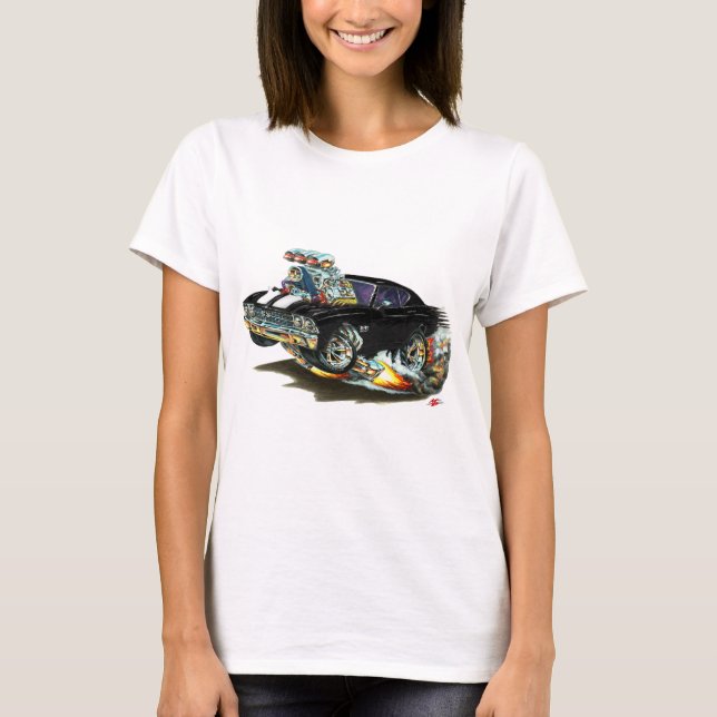 Chevelle Svart-Vit bil 1968-69 T-shirt (Framsida)