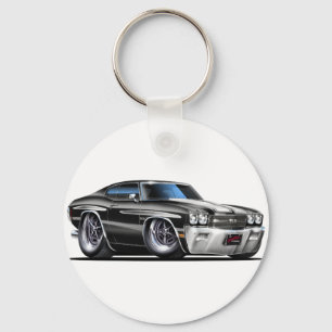 Chevelle Svart-Vit bil 1970 Nyckelring