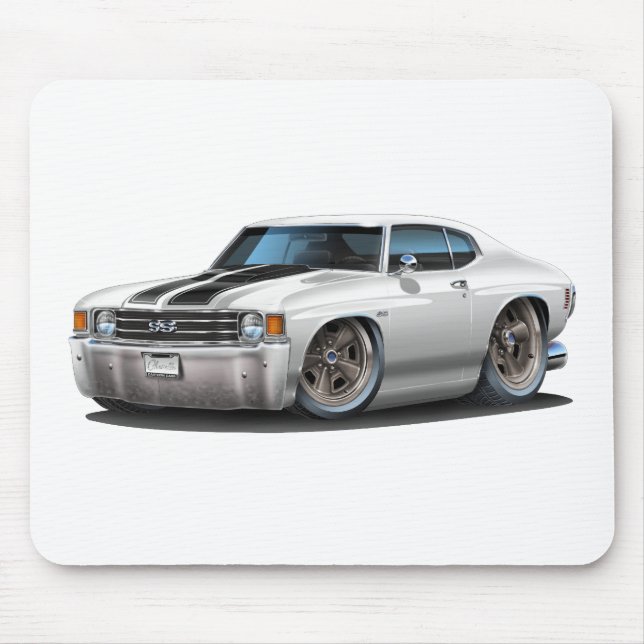 Chevelle Vit-Svart bil 1971-72 Musmatta (Framsidan)