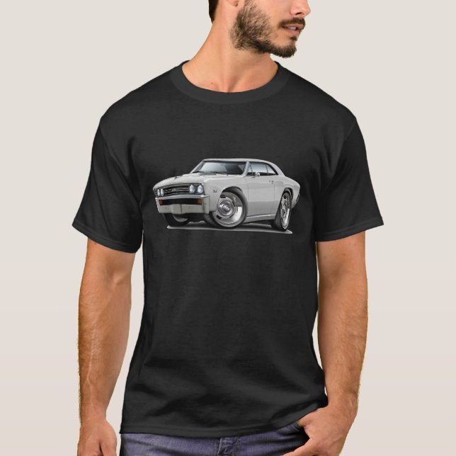Chevelle vitbil 1967 t shirt (Framsida)
