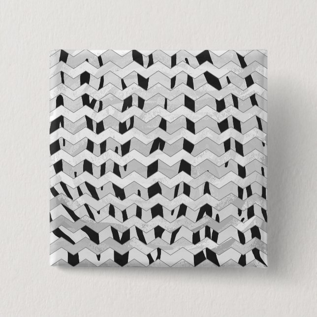 Cheveron Tiger Black and White Print Knapp (Framsida)