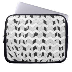Cheveron Tiger Black and White Print Laptop Fodral