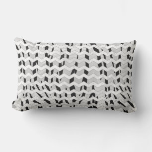 Cheveron Tiger Black and White Print Lumbarkudde