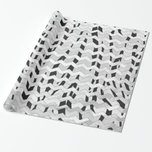 Cheveron Tiger Black and White Print Presentpapper
