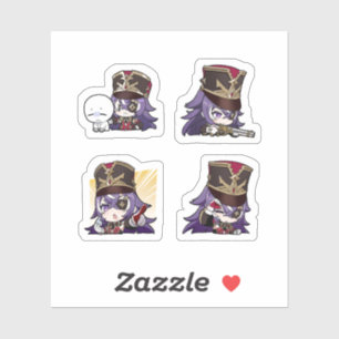 Chevreuse Genshin Impact 4-pack Stickerark Klistermärken