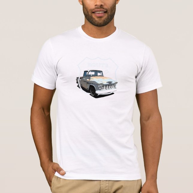 Chevrolet Apache lastbilrutt 1955 66 Tee Shirt (Framsida)