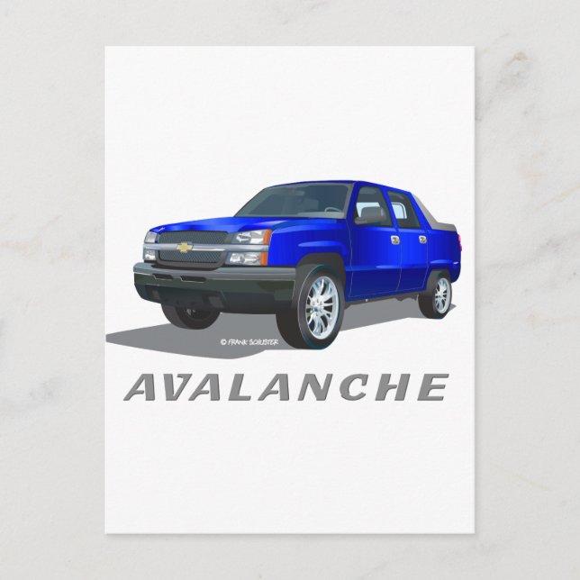 Chevrolet Avalanche Blue Vykort (Framsida)