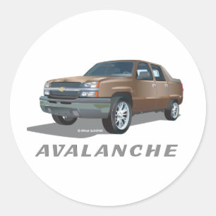 Chevrolet Avalanche Guld Runt Klistermärke