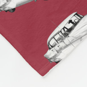 Chevrolet Bel Air antik bilillustration 1955 Fleecefilt